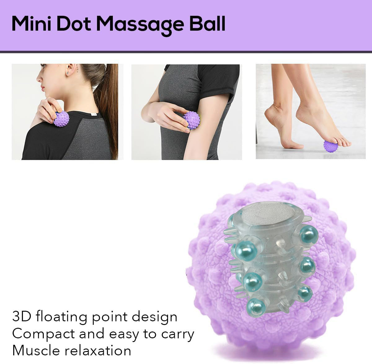 Roller Urut Premium Portable | Material PVC lasak. Ergonomik untuk leher, bahu, betis & kaki. 3D titik rangsang melegakan otot. Bawa & guna bila-bila!