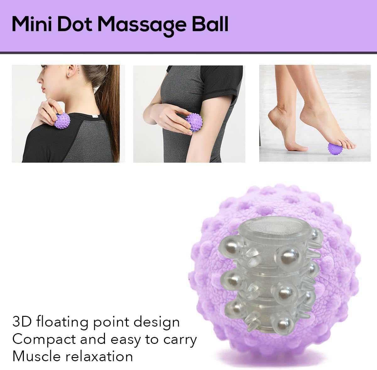 Roller Urut Premium Portable | Material PVC lasak. Ergonomik untuk leher, bahu, betis & kaki. 3D titik rangsang melegakan otot. Bawa & guna bila-bila!