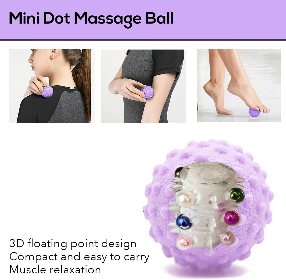 Roller Urut Premium Portable | Material PVC lasak. Ergonomik untuk leher, bahu, betis & kaki. 3D titik rangsang melegakan otot. Bawa & guna bila-bila!