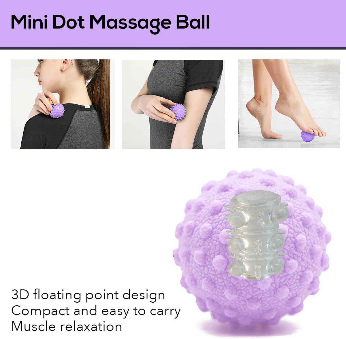 Roller Urut Premium Portable | Material PVC lasak. Ergonomik untuk leher, bahu, betis & kaki. 3D titik rangsang melegakan otot. Bawa & guna bila-bila!