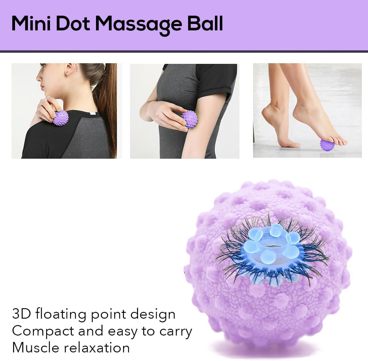 Roller Urut Premium Portable | Material PVC lasak. Ergonomik untuk leher, bahu, betis & kaki. 3D titik rangsang melegakan otot. Bawa & guna bila-bila!